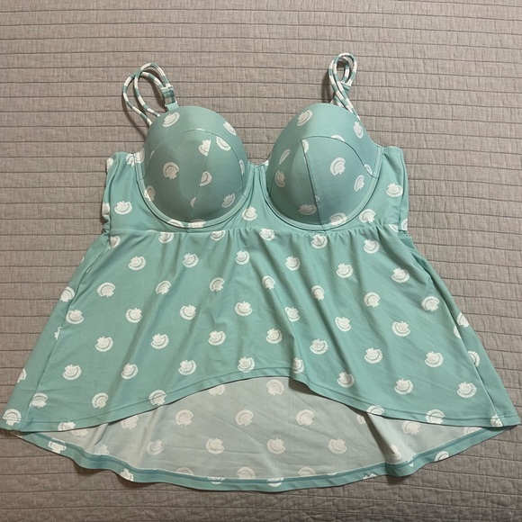 Swim by Cacique Seashell High Low Tankini  Lightly Lined Bandeau 40D - Picture 1 of 9